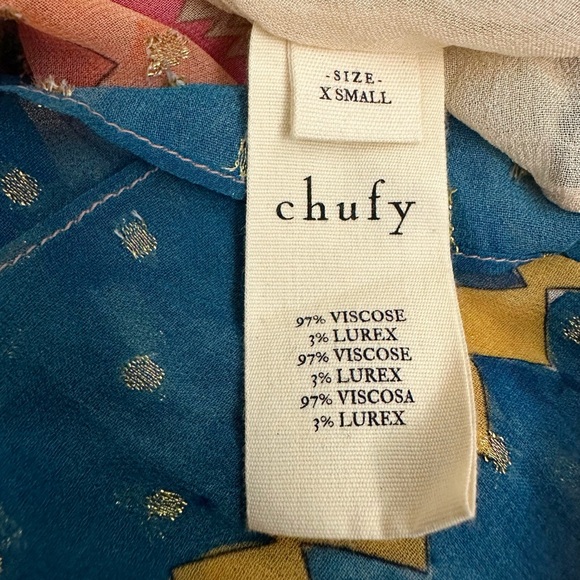 NWT Chufy Memories of Peru Mancora Viscose Lurex Chiffon Maxi Dress Size XS - Picture 12 of 13
